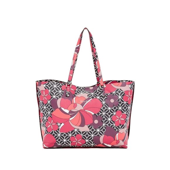 TRINA TURK Crosiere  Tote BLOSSOM TRELLIS 6CRS24VY Floral Bag DUAL TOP HANDLES - Picture 1 of 3